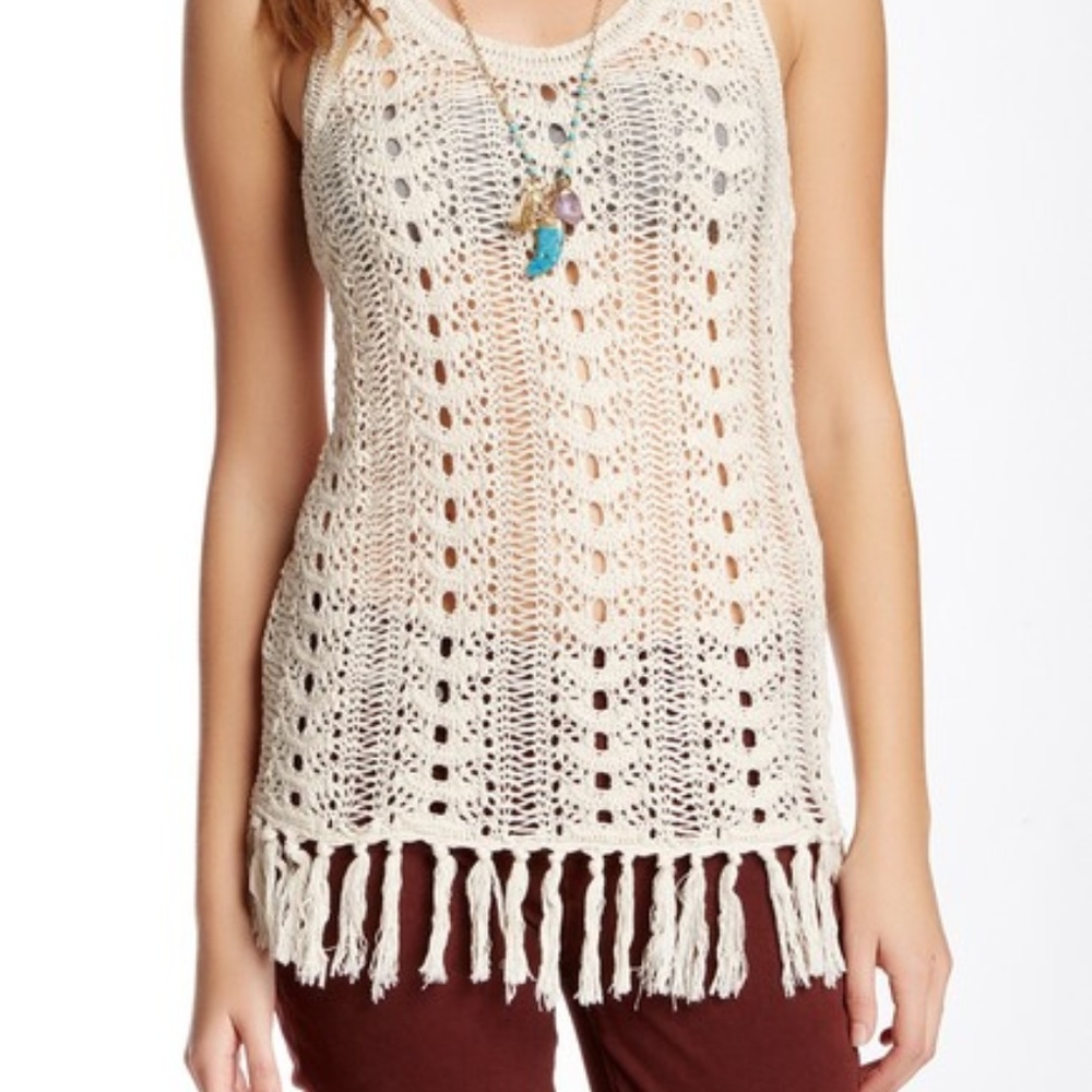 NWT Lucky Brand Women's Fringe Sweater Tank